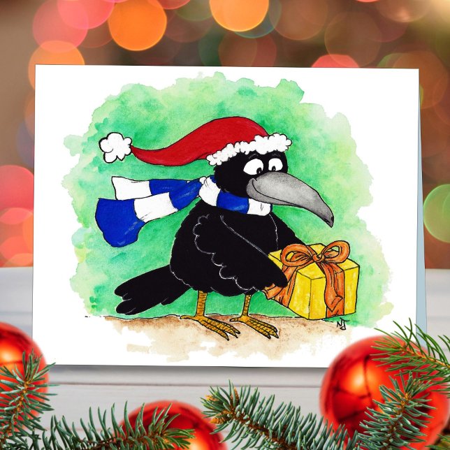 CHRISTMAS CROW välkomstkort av Nicole Janes Helgkort (Skapare uppladdad)