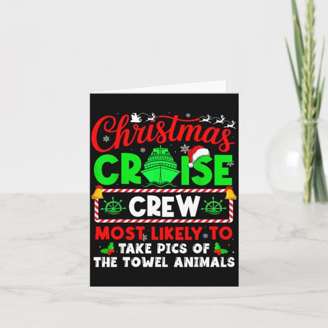 Christmas Cruise Crew Most Likely To Take Cs Towel Kort (Framsida)