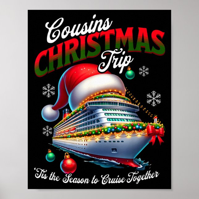 Christmas Cruise Ship Matching Cousins Trip Holida Poster (Framsidan)