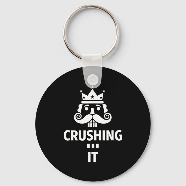 Christmas Crushing It Nutcracker - Funny Retro Ugl Nyckelring (Framsida)