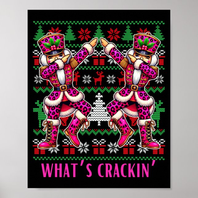Christmas Crushing It Nutcracker - Funny Retro Ugl Poster (Framsidan)