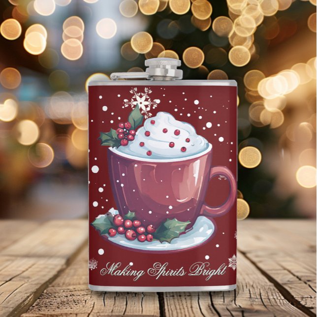 Christmas Cup of Hot Chocolate | Red Fickplunta (Red Christmas Cup of Hot Chocolate Flask)