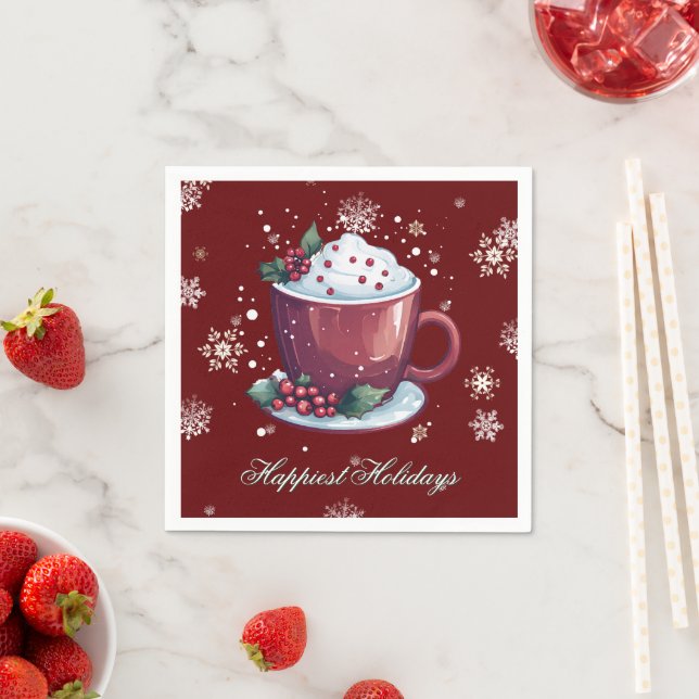 Christmas Cup of Hot Chocolate | Red Pappersservett (Insitu)