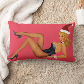 CHRISTMAS CURVY PINUP GIRL LUMBAR PILLOW LUMBARKUDDE