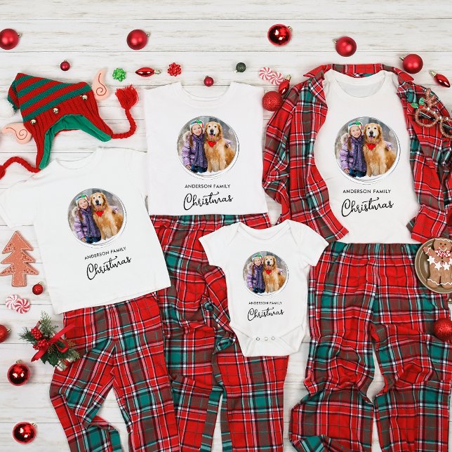 Christmas Custom Pet Dog Photo Family Holiday T Shirt (Skapare uppladdad)