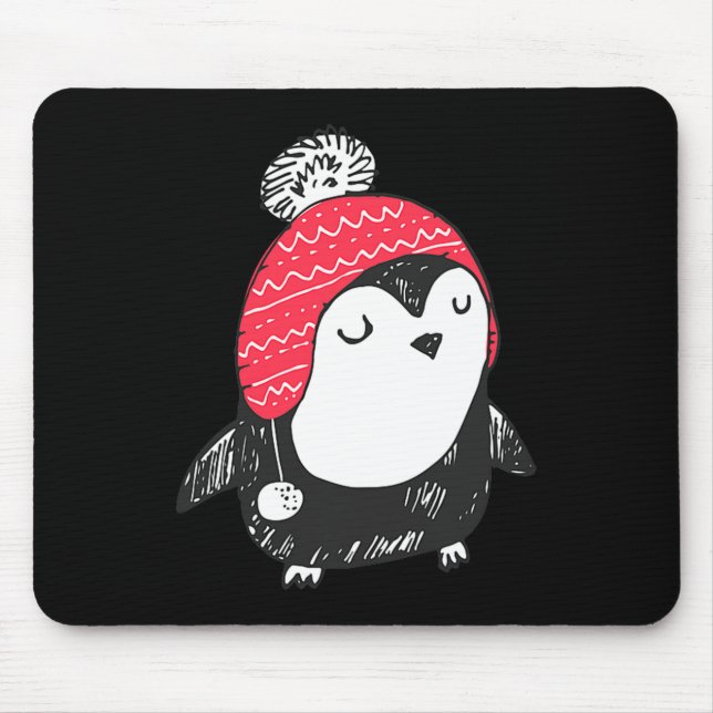 Christmas Cute Baby Penguin Wearing Winter Hat W_e Musmatta (Framsidan)