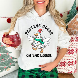 Christmas Cute Festive Goose on the Loose T Shirt