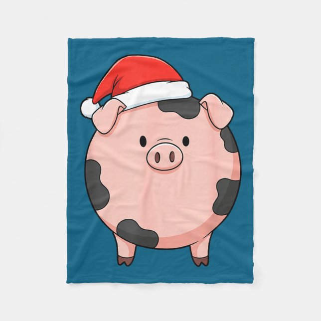 Christmas Cute G Round Nk G Holiday Art  Fleecefilt (Framsidan)