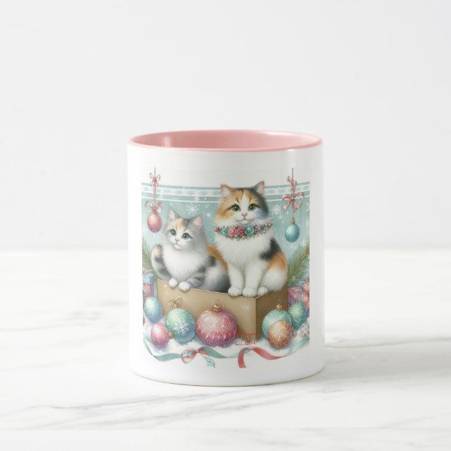 Christmas cute persian cat mugg (Center)