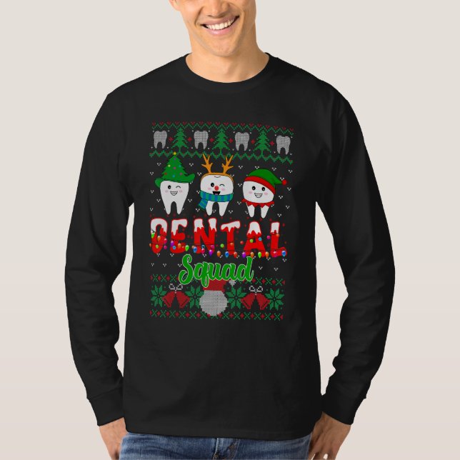 Christmas Cute Teeth Dental Assistant Xmas Dental  T Shirt (Framsida)