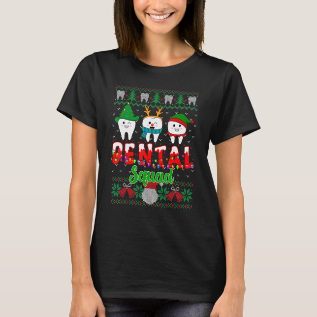Christmas Cute Teeth Dental Assistant Xmas Dental  T Shirt (Framsida)