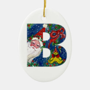 CHRISTMAS D BREV / JULTOMTEN MED RED RIBBON JULGRANSPRYDNAD KERAMIK