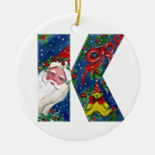 CHRISTMAS D BREV / JULTOMTEN MED RED RIBBON JULGRANSPRYDNAD KERAMIK