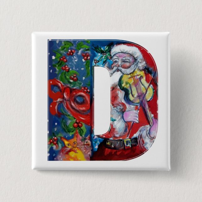 CHRISTMAS D BREV / SANTA MED VIOLIN MONOGRAM KNAPP (Framsida)