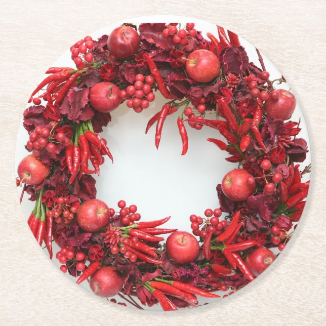 Christmas D Underlägg Papper Rund (Framsidan)