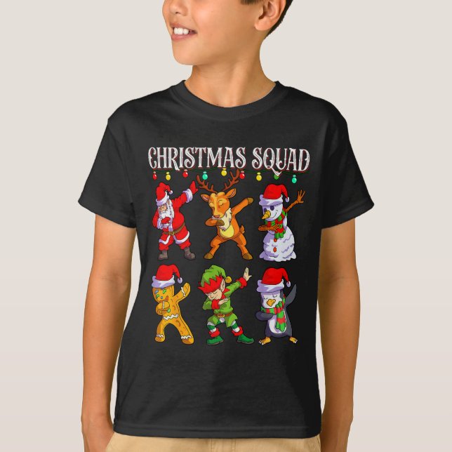 Christmas Dab Santa Friends Matching Family Christ T Shirt (Framsida)