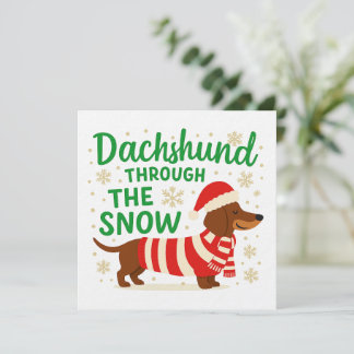 Christmas Dachshund Card/Invitation Inbjudningar