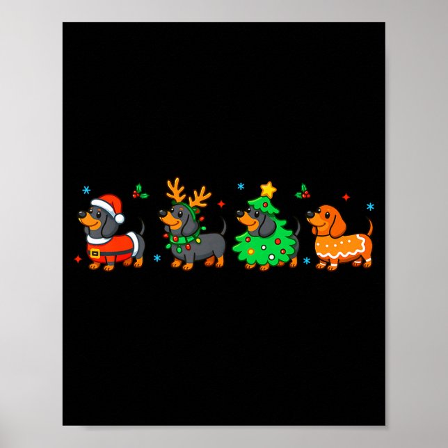 Christmas Dachshund Dog Weenie Merry Woofmas Dog M Poster (Framsidan)