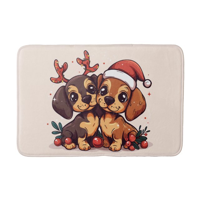 Christmas Dachshund Dogs Badrumsmatta (Framsidan)
