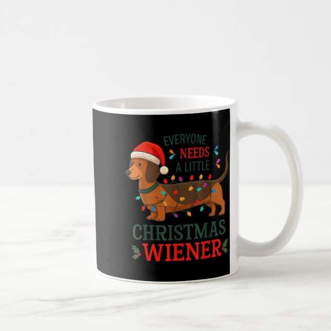 Christmas Dachshund Everyone Need Weiner Dog Pajam Kaffemugg (Höger)