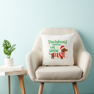 Christmas Dachshund Pillow Kudde