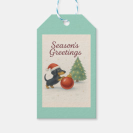 Christmas Dachshund Presentetikett