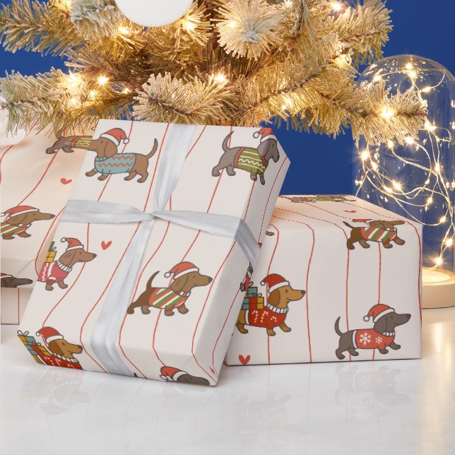 Christmas Dachshund  Presentpapper (Helgdagar)