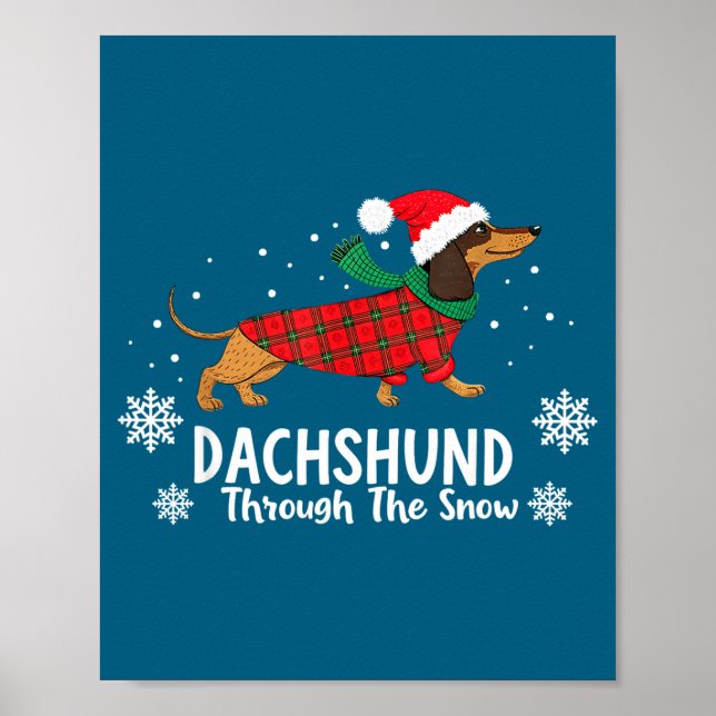 Christmas Dachshund Through The Snow Wiener Dog Sa Poster (Framsidan)