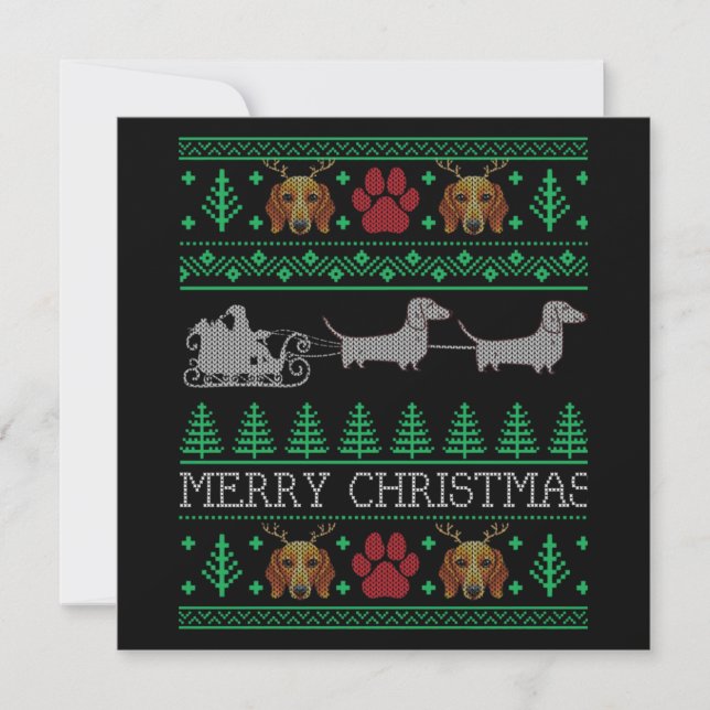 Christmas Dachshund Wiener Dog Anteckningskort (Framsida)