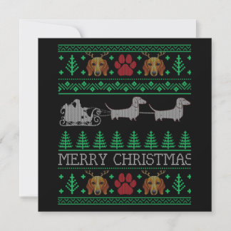 Christmas Dachshund Wiener Dog Anteckningskort