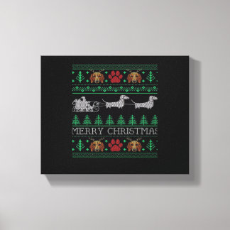 Christmas Dachshund Wiener Dog Dachshund Ugly Chri Canvastryck