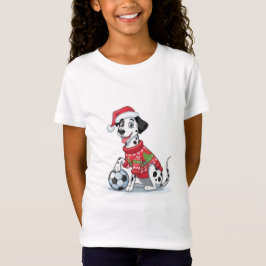 Christmas Dalmatian Dog with Soccer Ball T Shirt