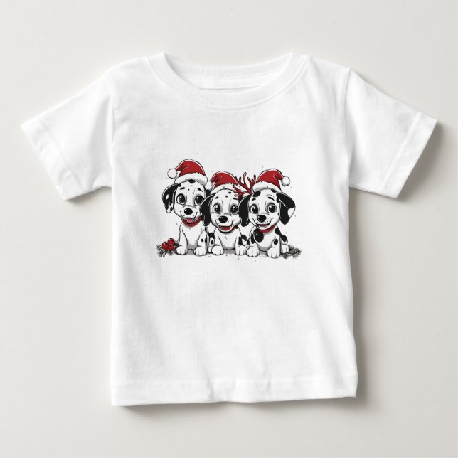 Christmas Dalmatian Dogs T Shirt (Framsida)