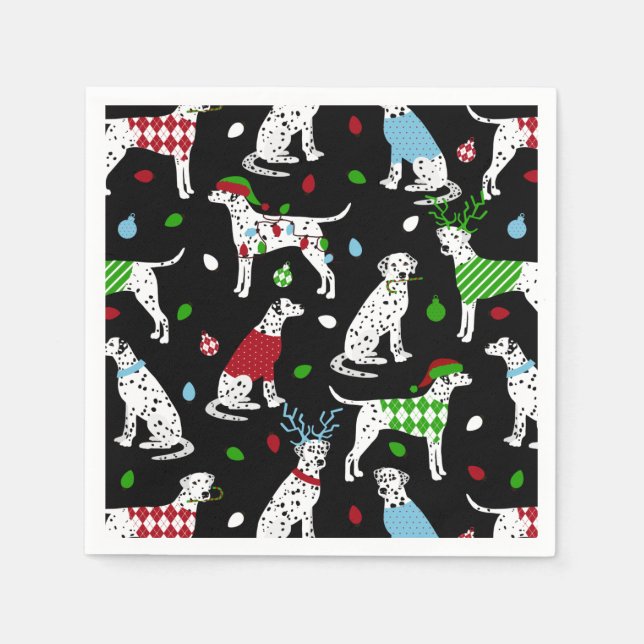 Christmas Dalmatian Napkins Pappersservett (Framsidan)