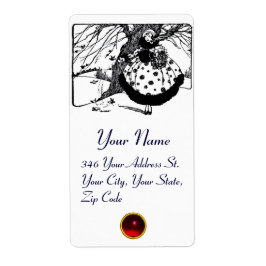 CHRISTMAS DAM, WINTER BIRDS Black White Red Gem Fraktsedel