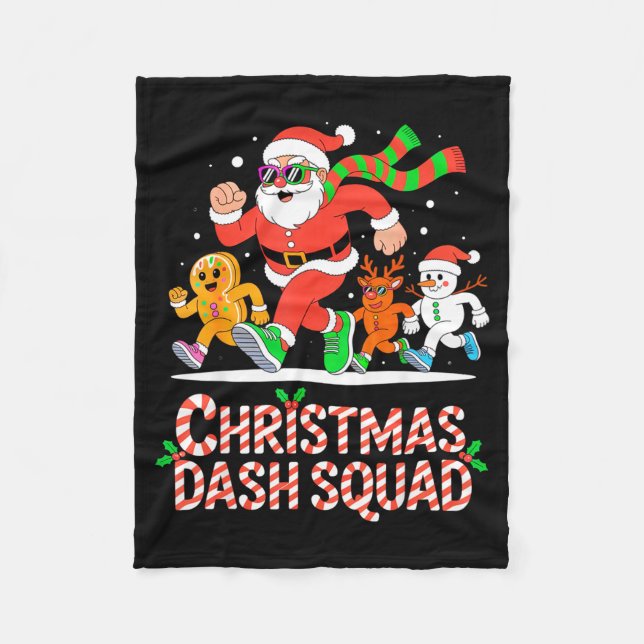 Christmas Dash Squad Running Runner Marathon Team  Fleecefilt (Framsidan)