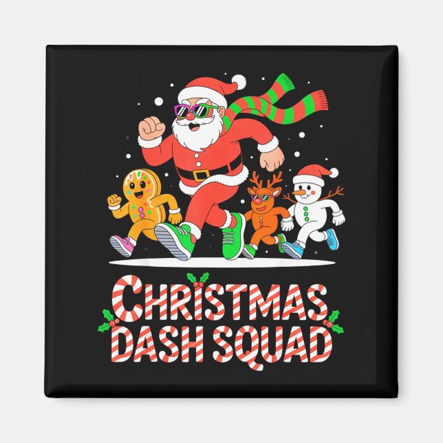 Christmas Dash Squad Running Runner Marathon Team  Magnet (Framsidan)