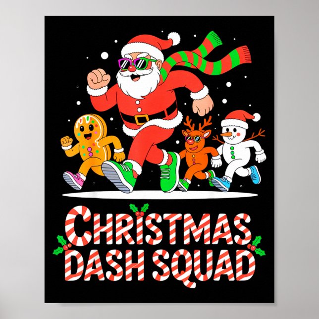 Christmas Dash Squad Running Runner Marathon Team  Poster (Framsidan)