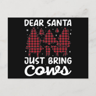 Christmas Dear Santa Bring The Cows Animal Farm Vykort