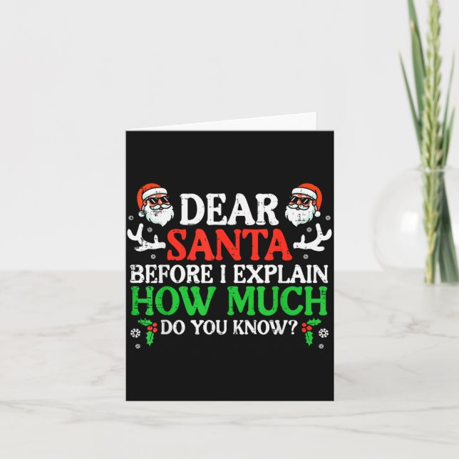 Christmas Dear Santa How Much Do You Know Xmas Wom Kort (Framsida)