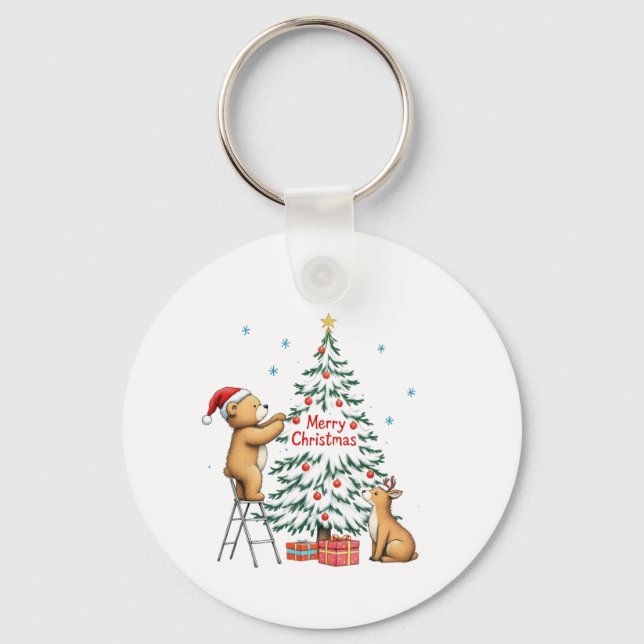Christmas deer and bear nyckelring (Framsida)