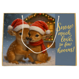 Christmas Deer Couple under Cozy Cabin Lights