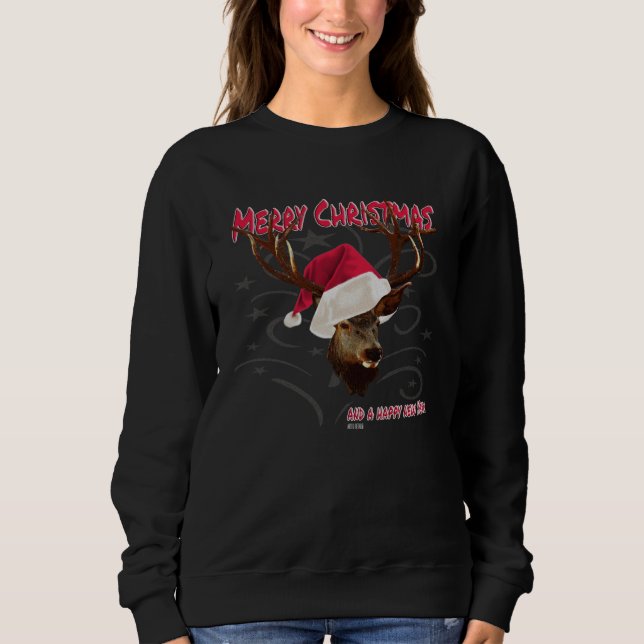 Christmas Deer Hunting Costume Santa Claus Christm T Shirt (Framsida)
