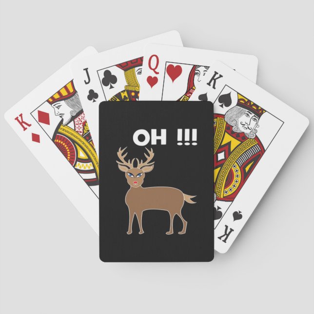 Christmas Deer Season Cute Festive Retro Style  Casinokort (Baksidan)