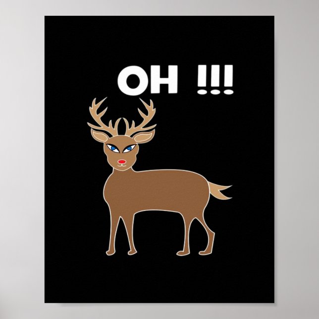 Christmas Deer Season Cute Festive Retro Style  Poster (Framsidan)