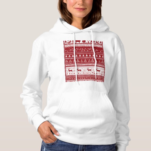 Christmas deer ,trees and snow hoodie for women  t shirt (Framsida)