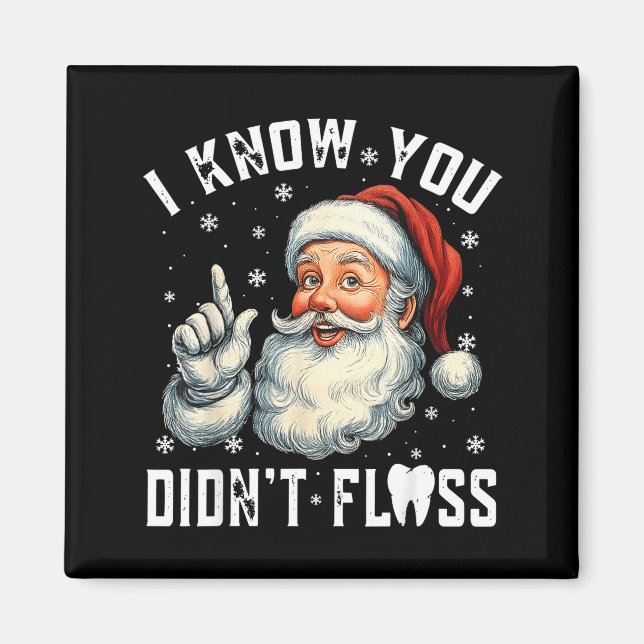 Christmas Dental Funny Santa I Know You Didn't Flo Magnet (Framsidan)