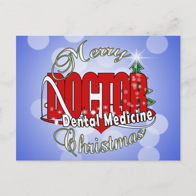 CHRISTMAS Dental Medicine DENTIST Helg Vykort (Framsida)