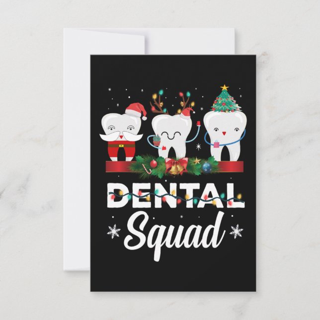 Christmas Dental Squad Clothing Funny Xmas Dentist Tack Kort (Framsida)