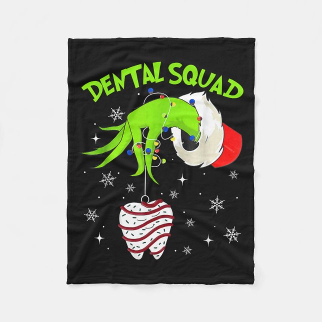Christmas Dental Squad Cute Dentist Dental Hygieni Fleecefilt (Framsidan)
